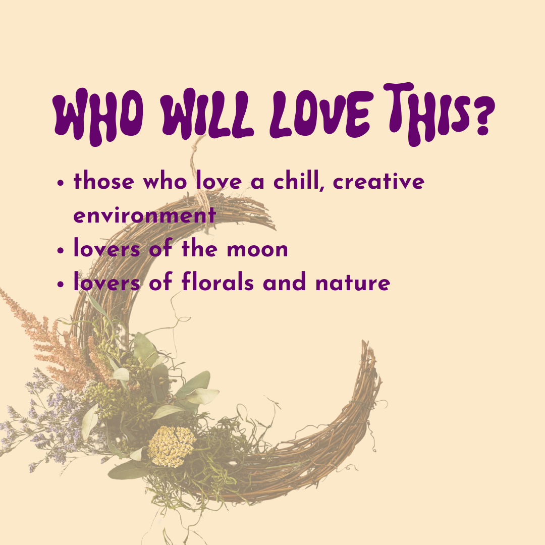Crescent Moon Floral Wreaths // Sat June 7th @ 12-2 pm