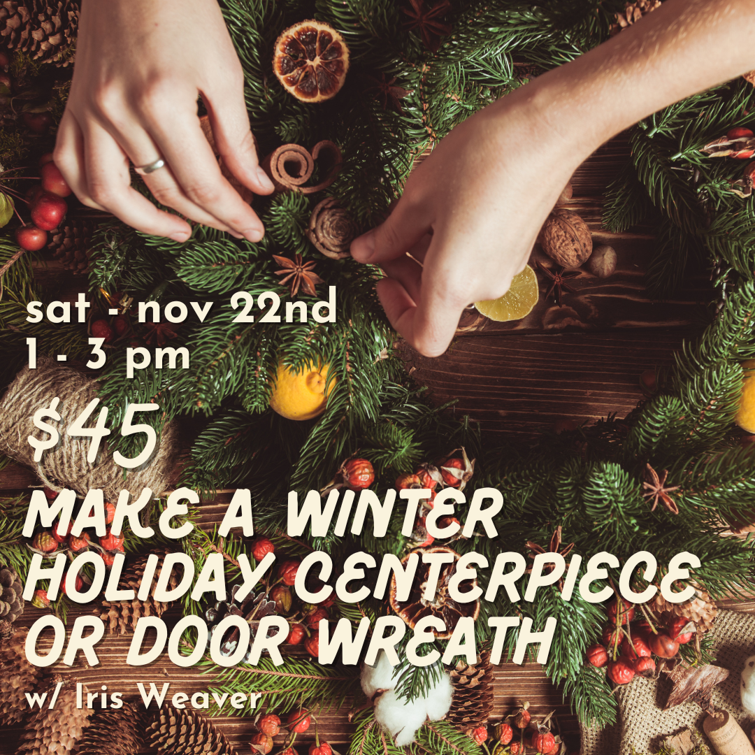 Make a Winter Holiday Centerpiece or Door Wreath // November 22nd 1-3pm