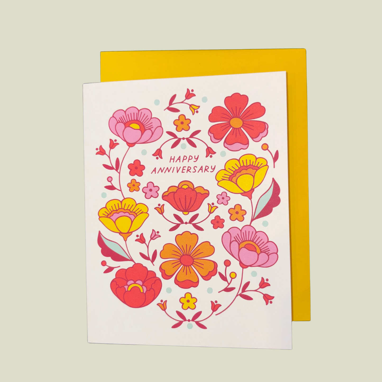 The Good Twin Happy Anniversary Floral Card