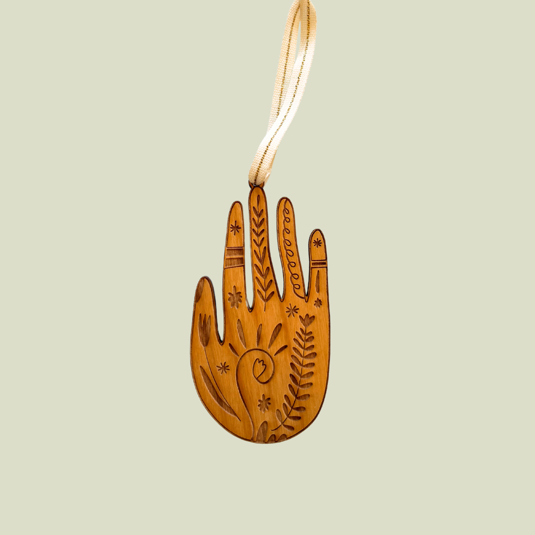 Helping Hand Wood Ornament