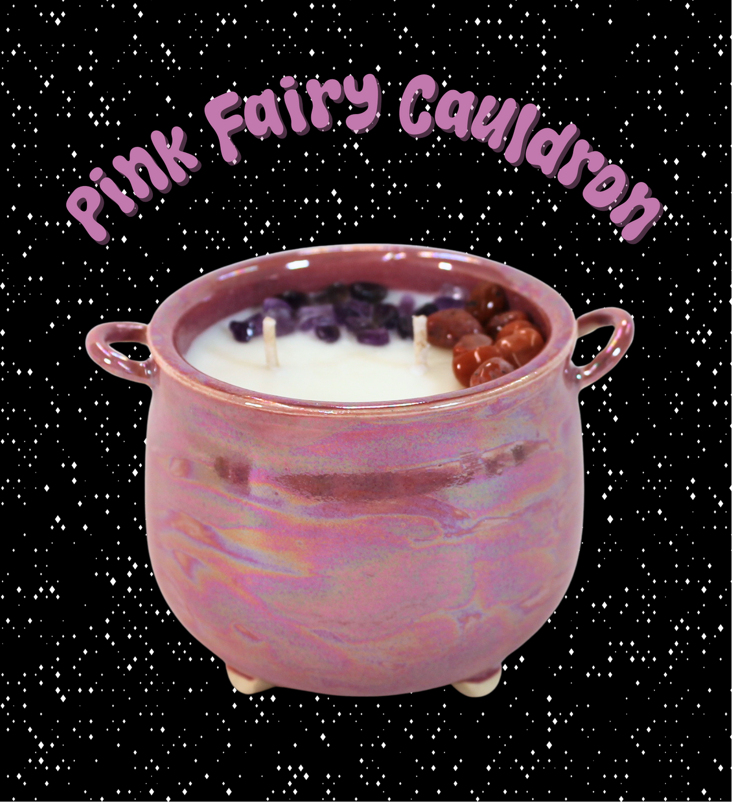 Fairy Cauldron Candle // Pink