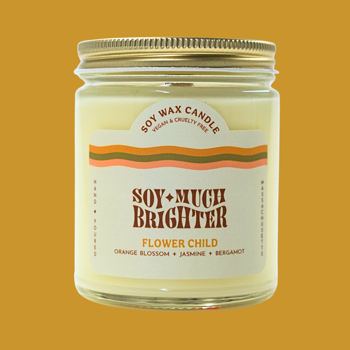 Flower Child Soy Candle: Bergamot + Jasmine + Orange Blossom