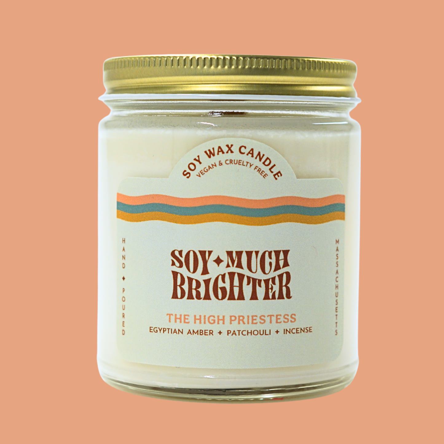 The High Priestess Soy Candle: Egyptian Amber + Patchouli + Incense