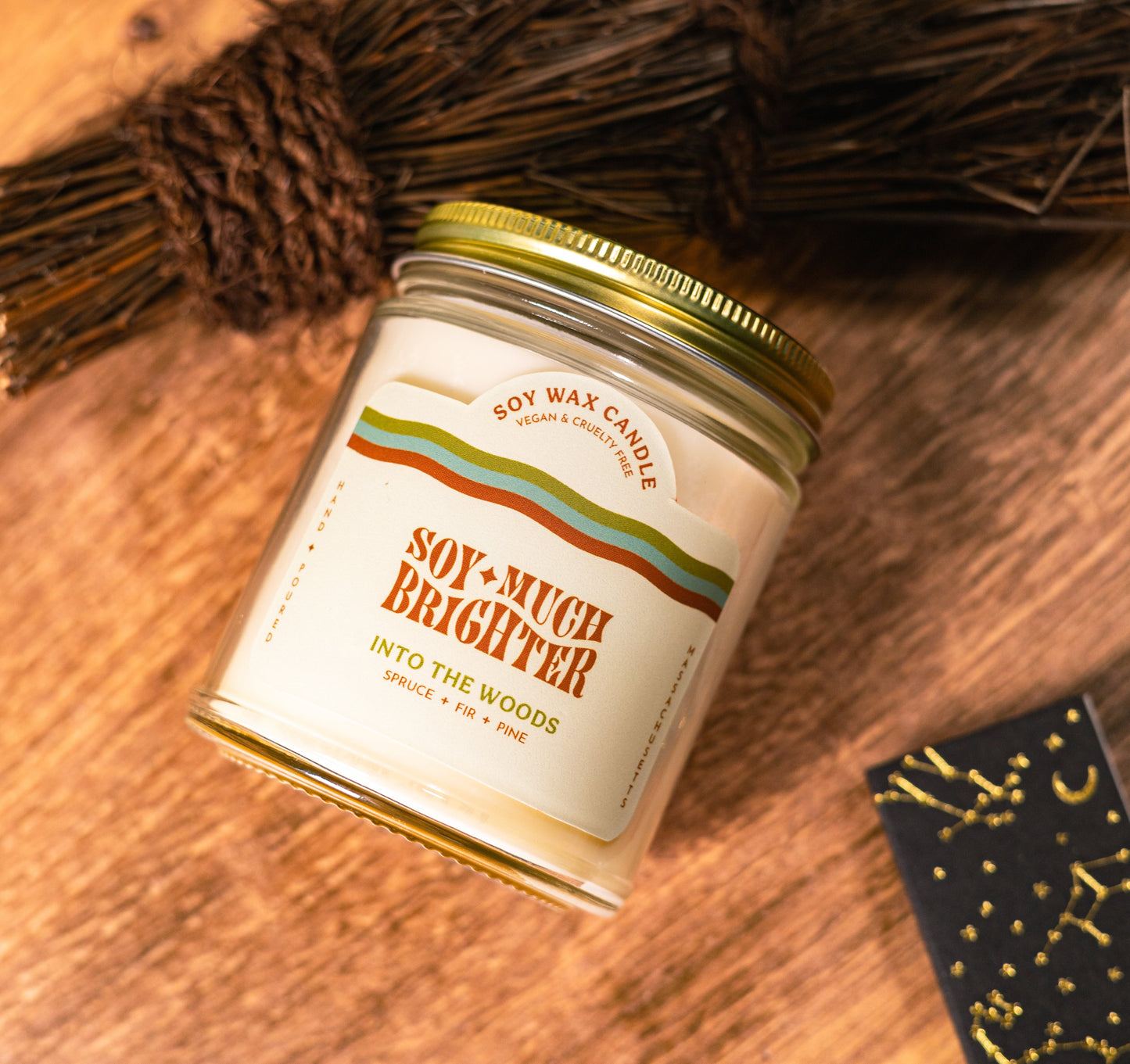 Into the Woods Soy Candle // A fresh and woody scent to ground you with nature // 45+ hour burn