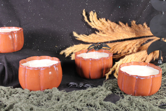 Load image into Gallery viewer, Pumpkin Patch handmade ceramic candles
