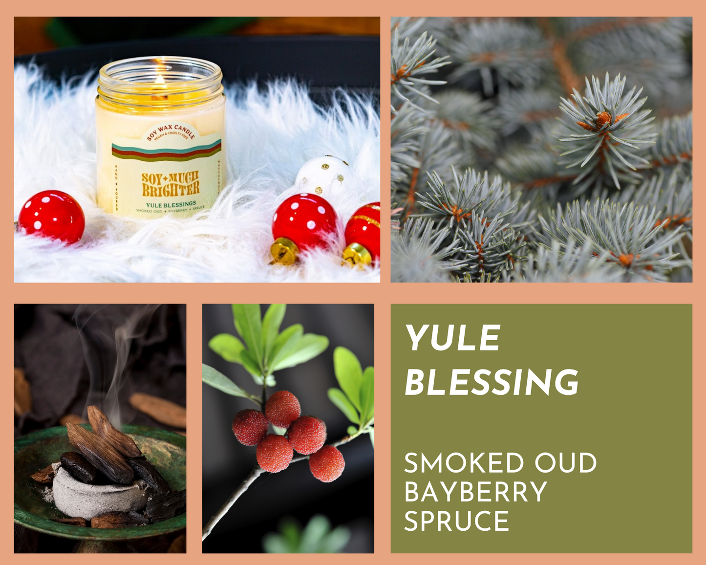 Load image into Gallery viewer, Yule Blessings: Smoked Oud + Bayberry + Spruce
