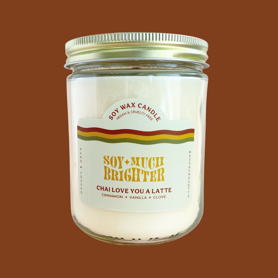 Fall chai candle by Soy Much Candle Co. Brighter near Salem, MA