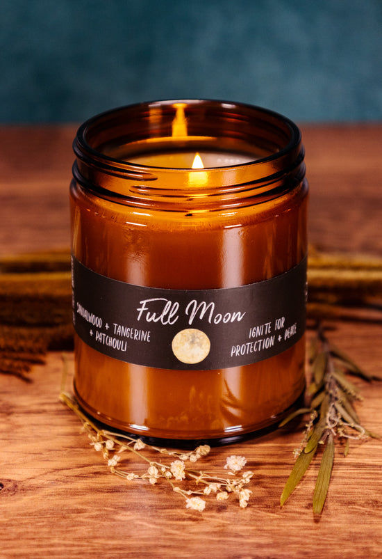 Moon Phase Collection - Full Moon - Sandalwood, Tangerine, Patchouli Soy Candle