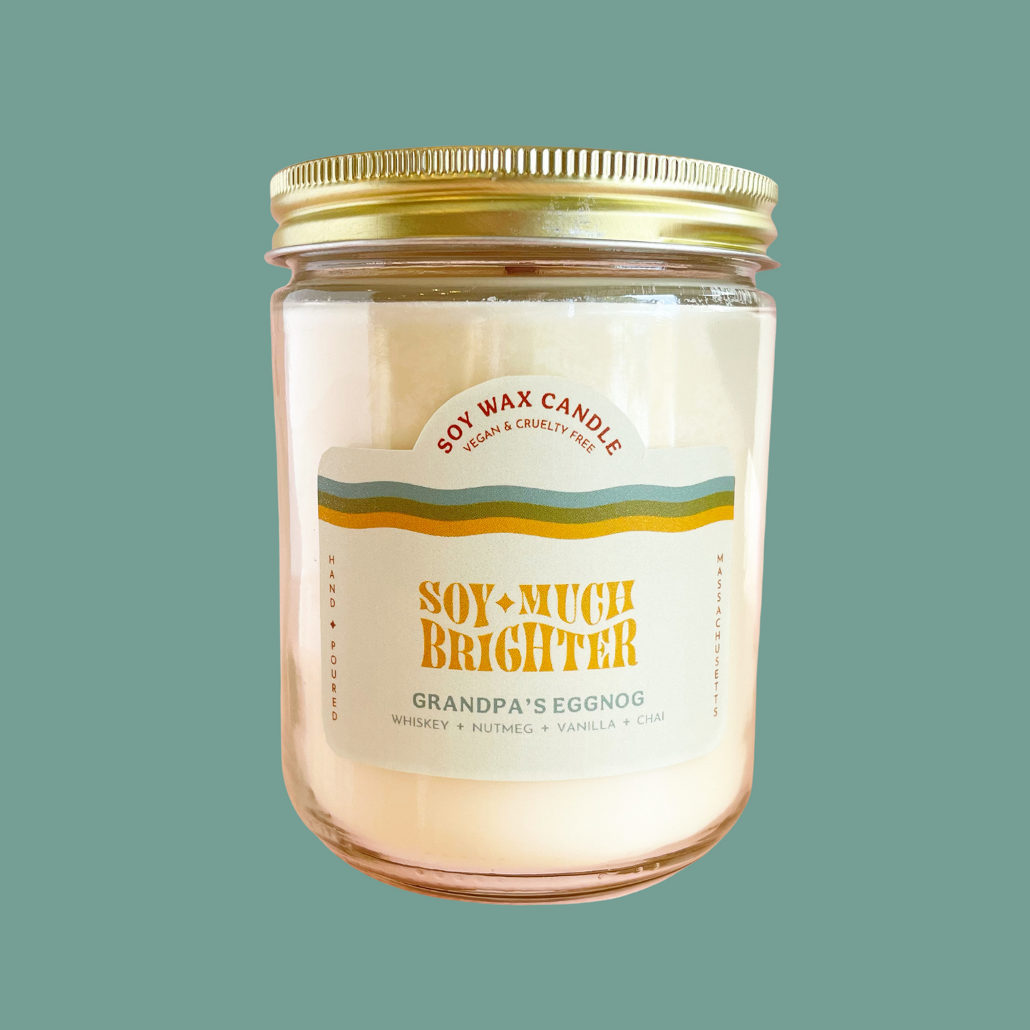 Whiskey candle with nutmeg, vanilla, and chai