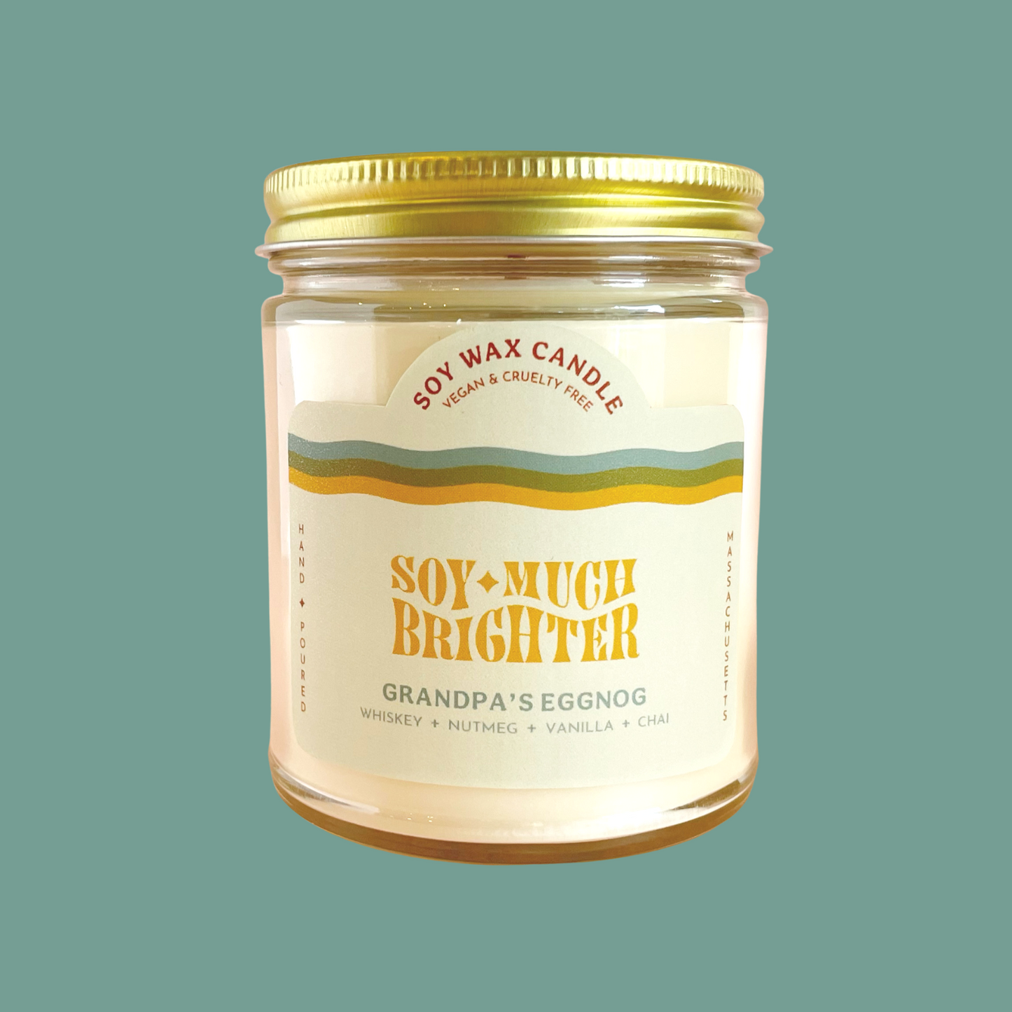 Load image into Gallery viewer,  Eggnog candle online by Soy Much Brighter Candle Co in Beverly, Ma
