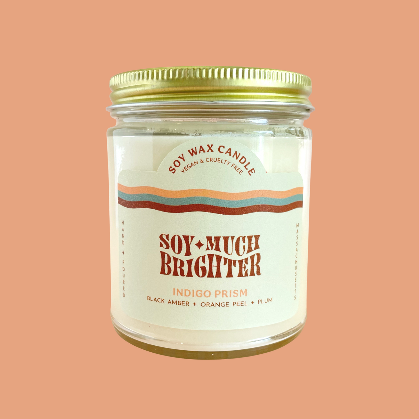 The best soy candles in Massachusetts including the indigo prism hand-poured candles by Soy Much Brighter