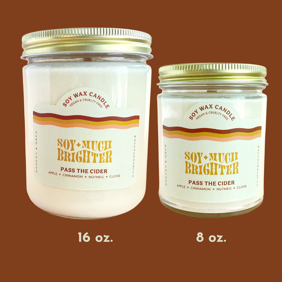 Cinnamon scented candles by Soy Much Brighter in Beverly, MA