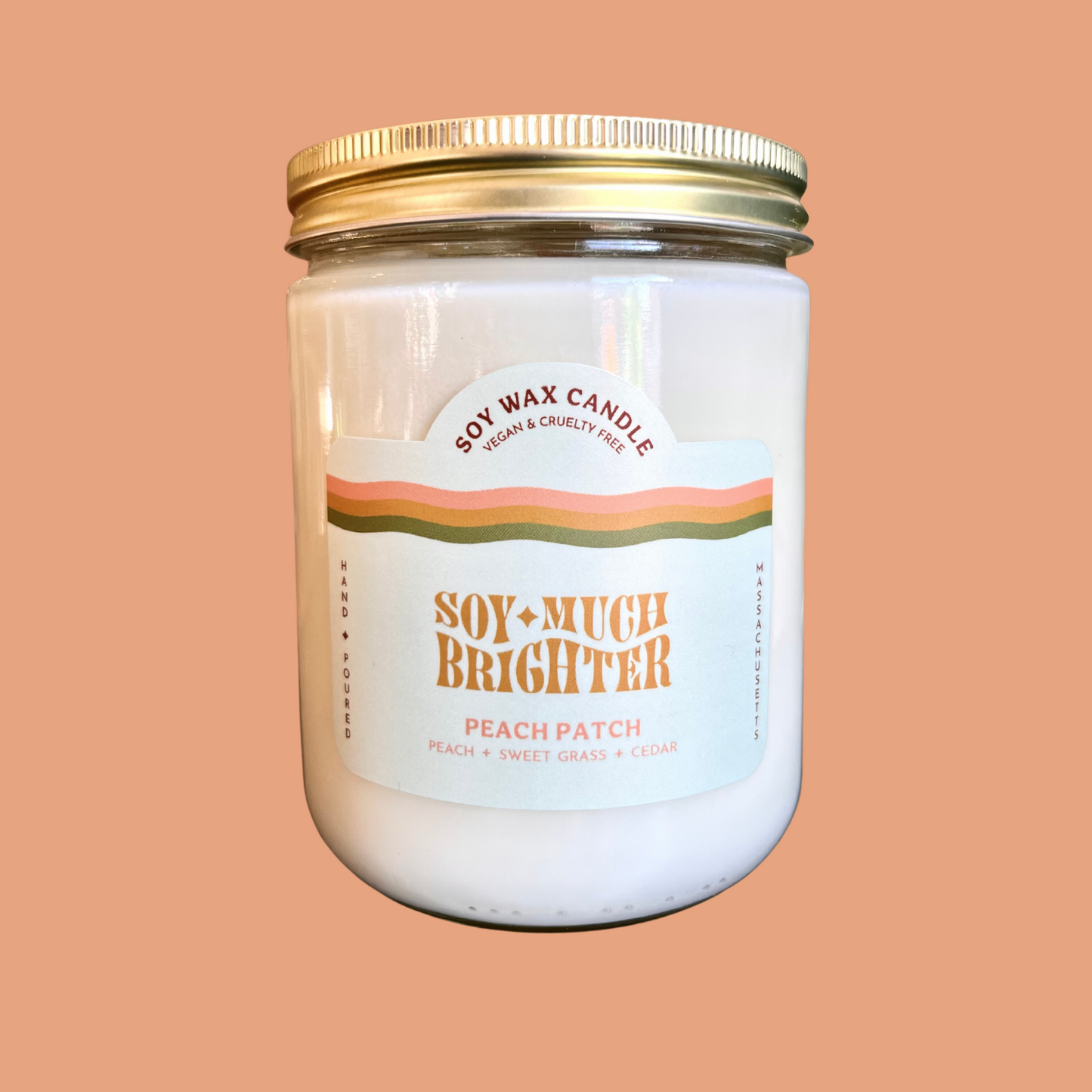 the best Peach Candle, the perfect summer candle crafted in New England.