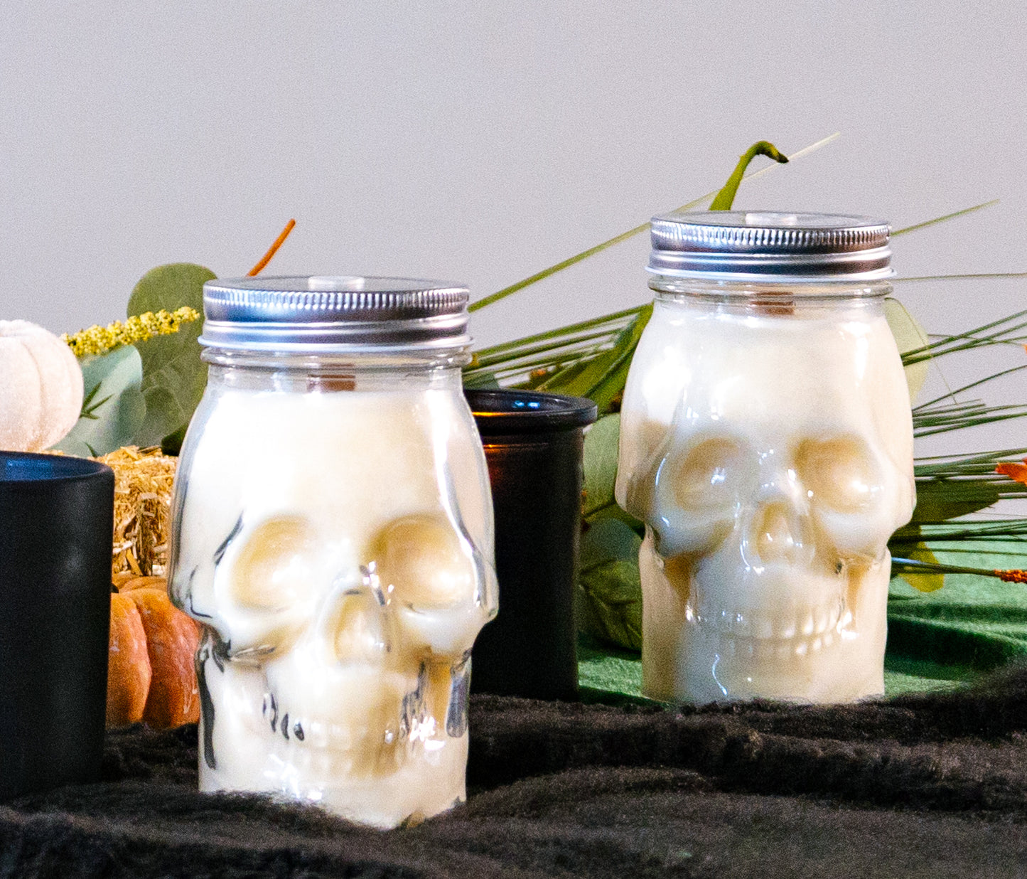 Skull Babe Candle || Skull Candle || Reusable Glass || Fall Candles