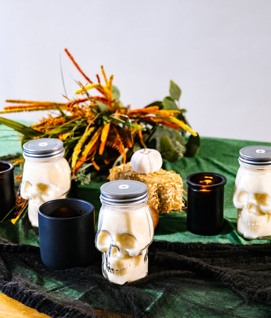 Skull Babe Candle || Skull Candle || Reusable Glass || Fall Candles