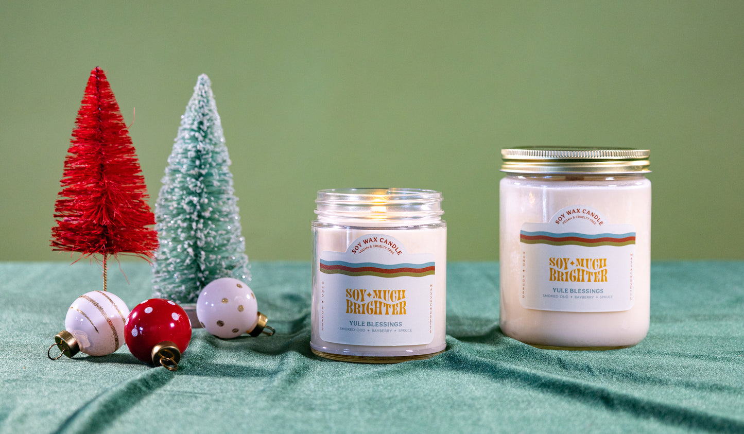 Holiday Scented Candles spruce candle by Soy Much Brighter in Beverly, MA